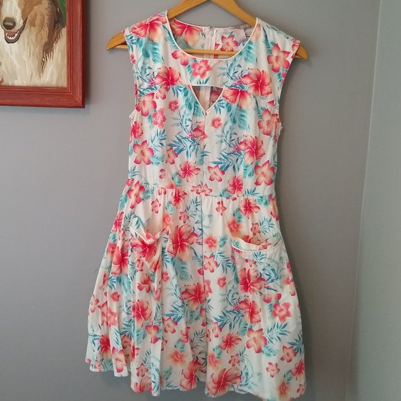 Forever 21 Summer Dress with Pockets, Tropical print, Size Small - Picture 1 of 12